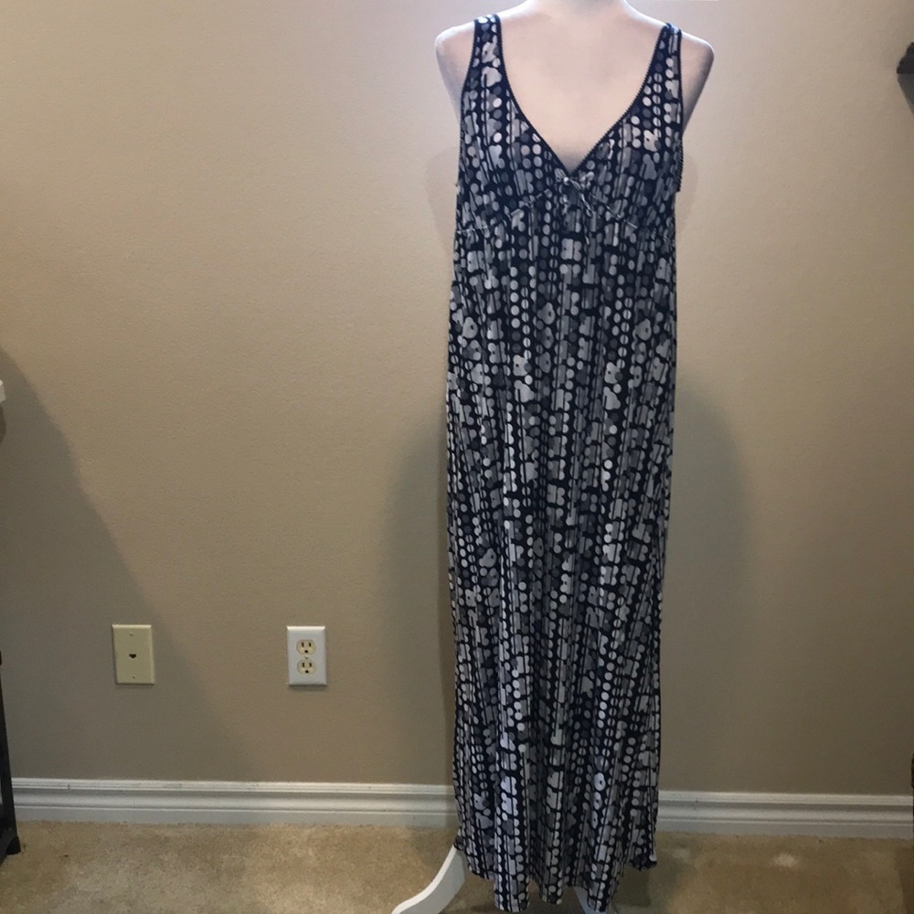 Ambrielle Women's Polka Dot Slip Dress Sleeveless Adjustable Straps Bow-Size L